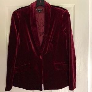 INC International Concepts Burgundy Velvet Blazer - Small Petite